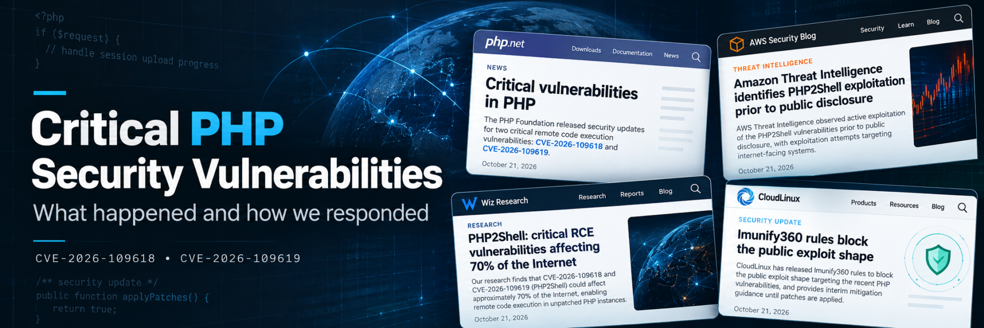 PHP2Shell critical PHP security vulnerabilities and October 2026 cybersecurity advisories
